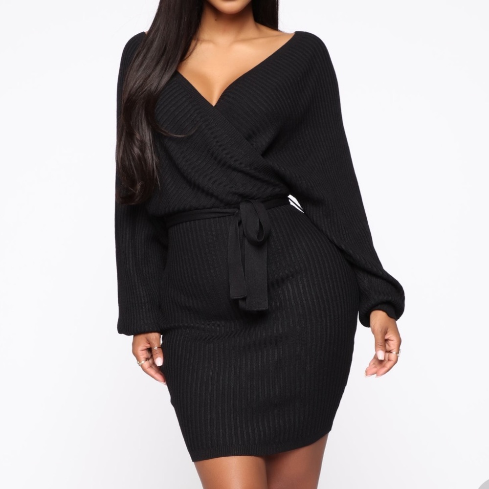 Black Sweater Dress Fashion Nova